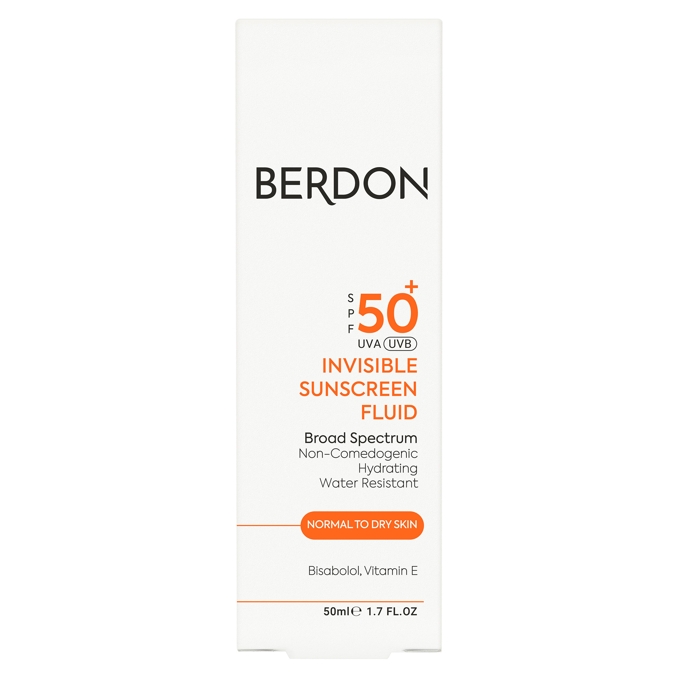 فلوئید ضد آفتاب بی رنگ SPF50 پوست نرمال تا خشک بردون