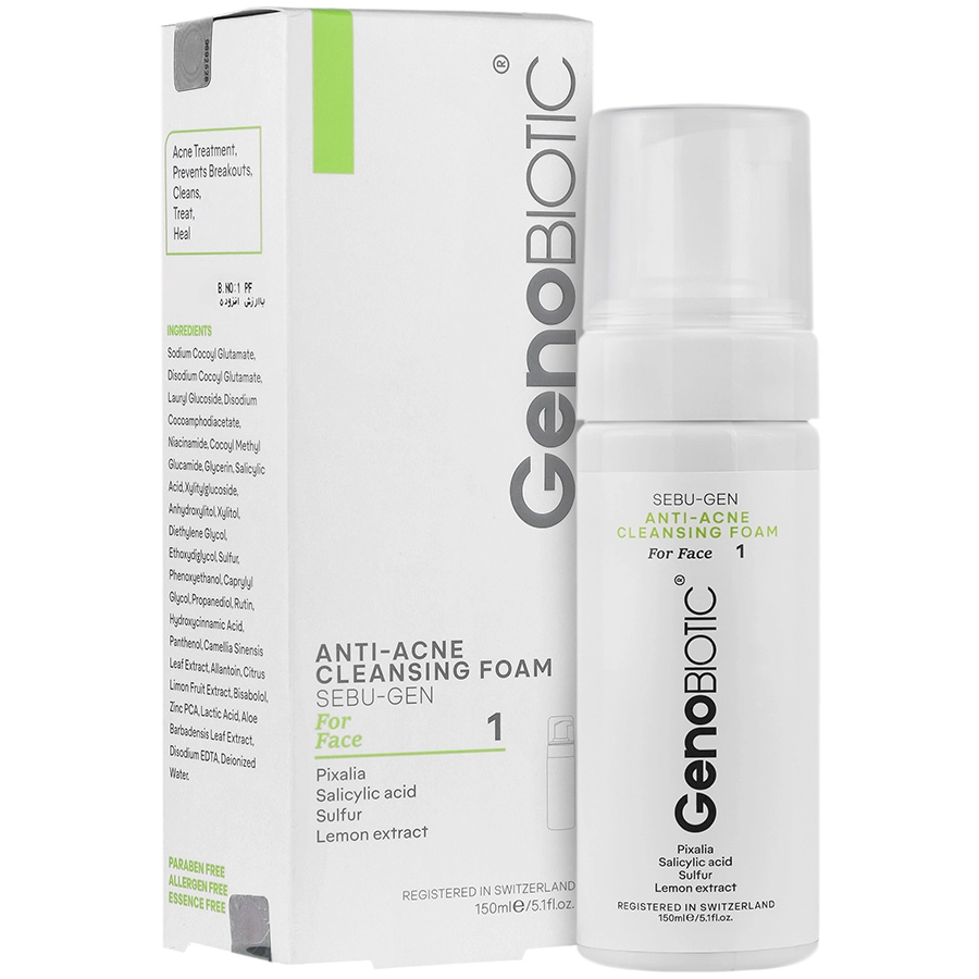 فوم شستشوی ضد آکنه صورت ژنو بایوتیک GENOBIOTIC