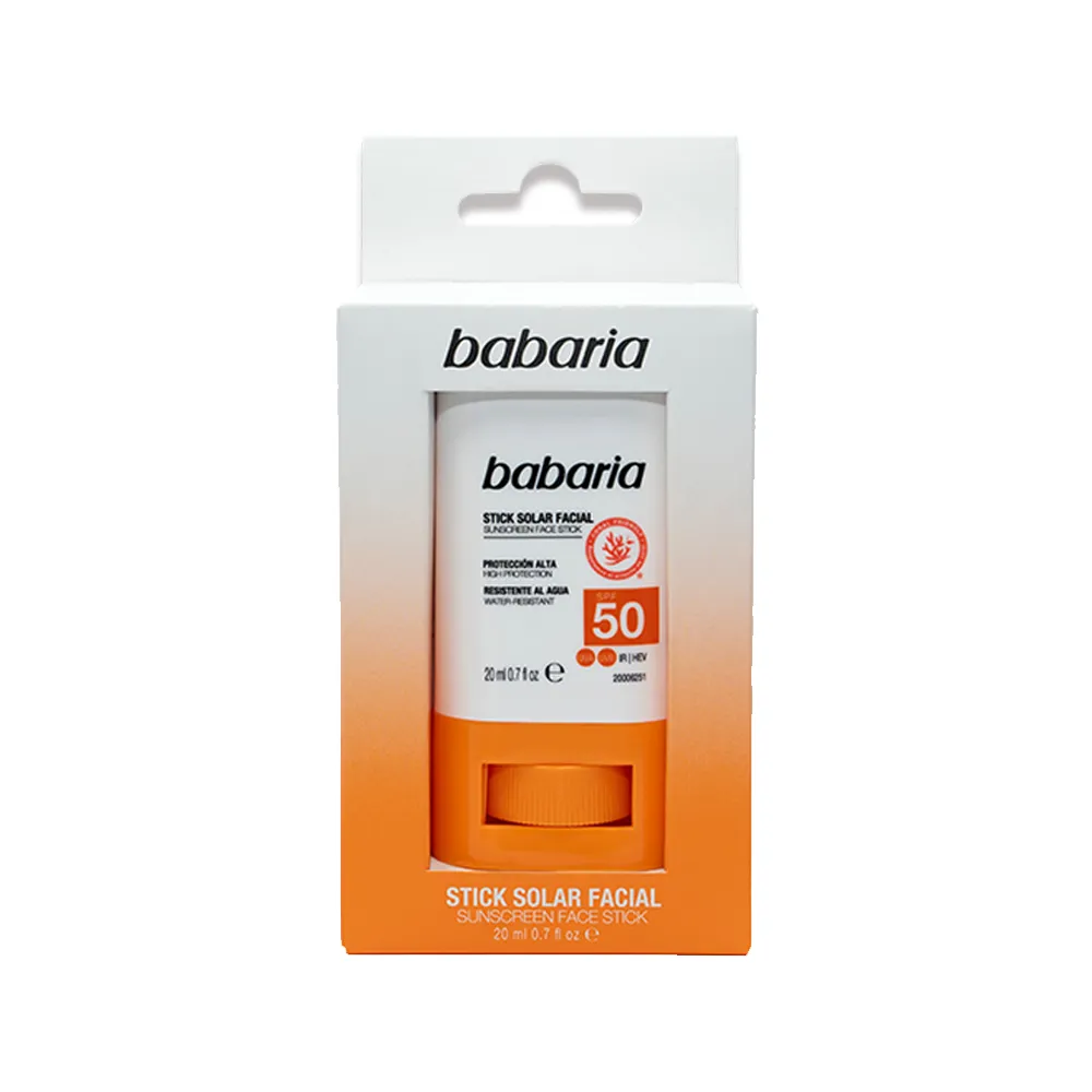 ضدآفتاب استیکی صورت باباریا با SPF50 حجم ۲۰ میلی‌لیتر | محافظت بالا، بافت شفاف و مقاوم در برابر آب برای تمامی انواع پوست