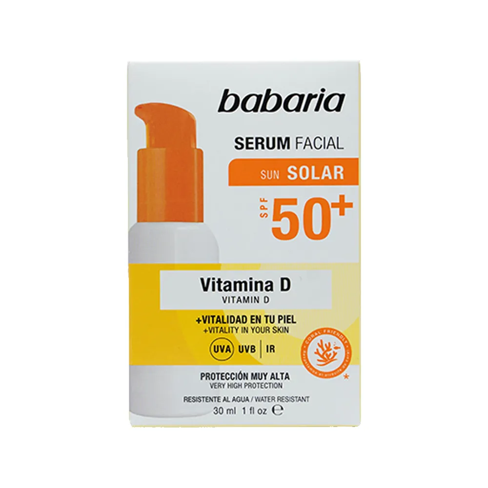 سرم ضدآفتاب ویتامین D باباریا با SPF50+ حجم ۳۰ میلی‌لیتر | محافظت بسیار بالا، افزایش‌دهنده شفافیت و انرژی پوست با فعال‌سازی گیرنده‌های ویتامین D